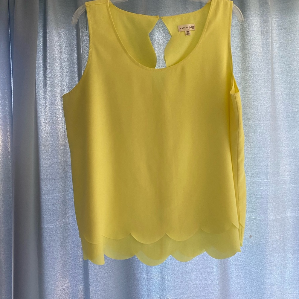 Maison Jules Yellow Asymmetrical Tank Top